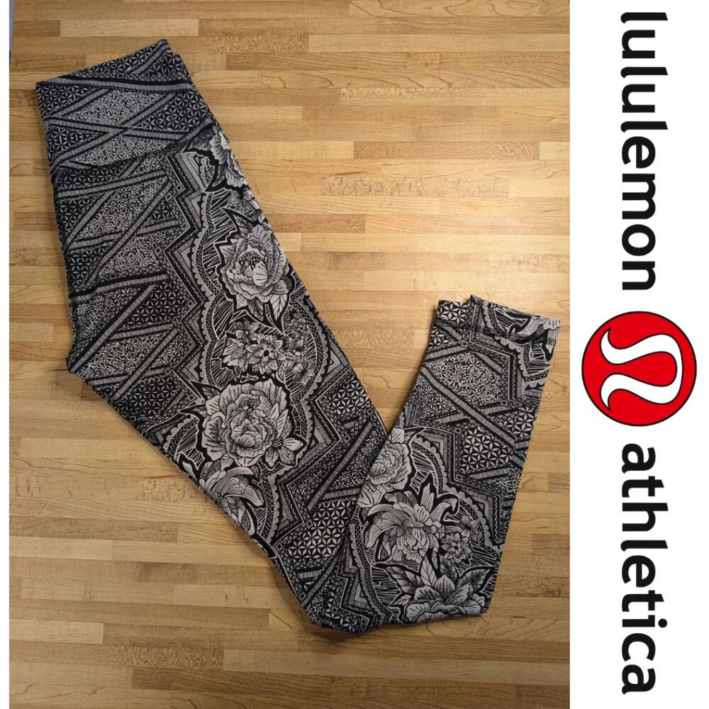 Lululemon Athletica Floral Mandala Pattern Leggings Size 8